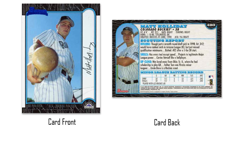 1999 Bowman Matt Holliday rookie card