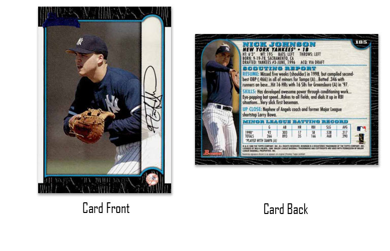 1999 Bowman Nick Johnson rookie card