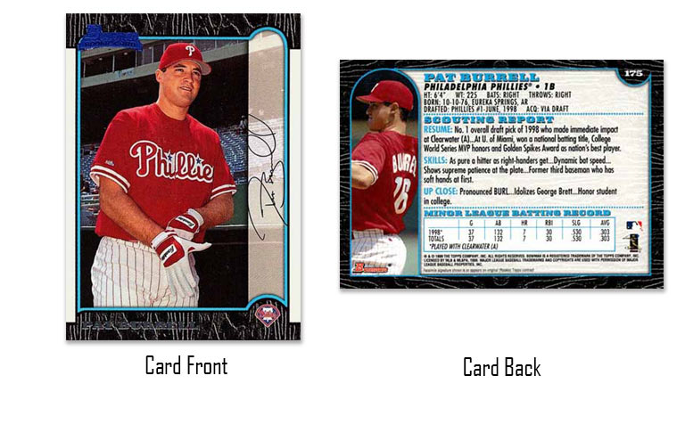 1999 Bowman Pat Burrell rookie card