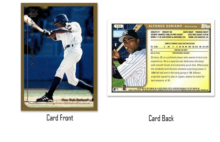1999 Topps Traded Alfonso Soriano rookie card