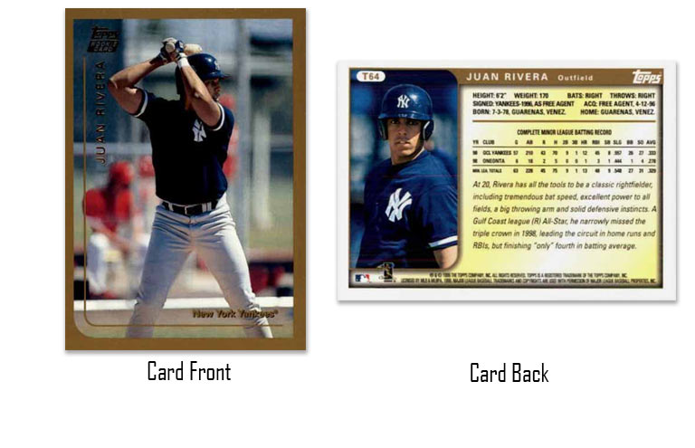 1999 Topps Traded Juan Rivera rookie card