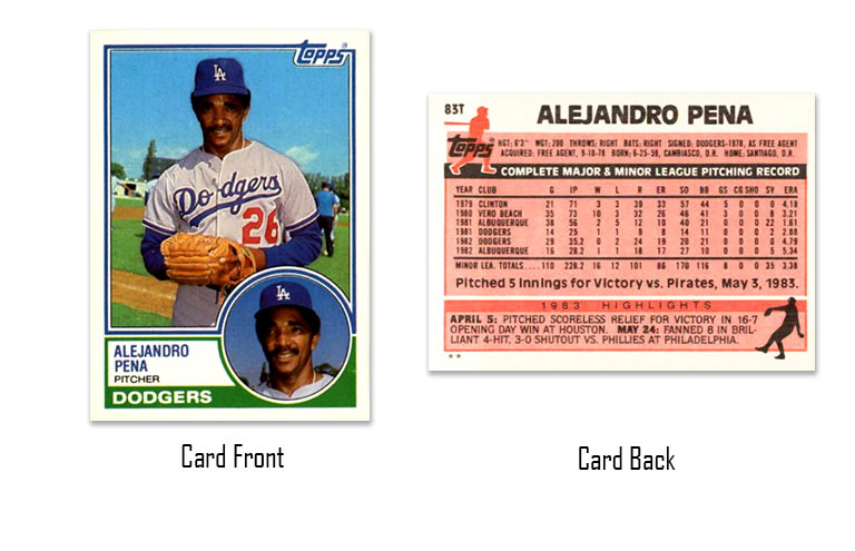 1983 Topps Traded Alejandro Pena rookie card